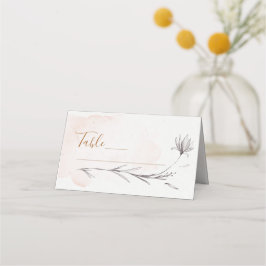 Blushing Peach Floral Waterverf Folal Place Card Plaatskaartje