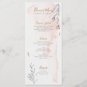 Blushing Peach Grey Waterverf Bruiloft Menu (Voorkant)