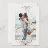 Blushing Peach Photo Flat Save the Date Kaart (Voorkant)