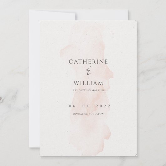 Blushing Peach Photo Flat Save the Date Kaart (Achterkant)