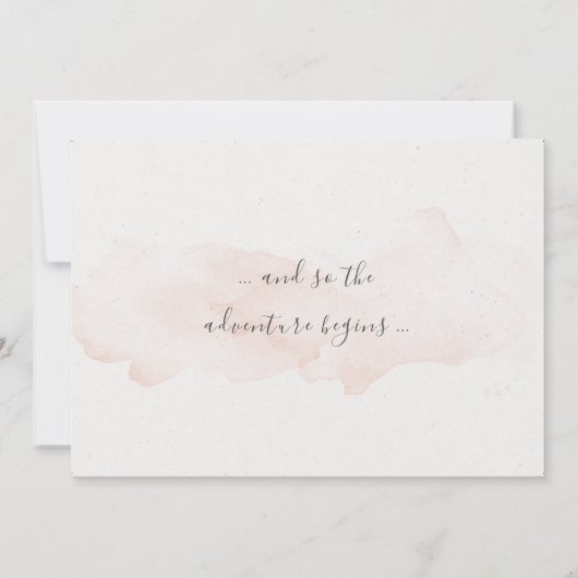 Blushing Peach Waterverf plat dank u kaart (Achterkant)