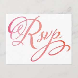 Blushing Peach Waterverf RSVP-Briefkaart Uitnodiging Briefkaart