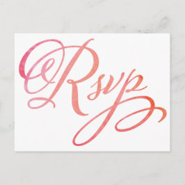 Blushing Peach Waterverf RSVP-Briefkaart Uitnodiging Briefkaart