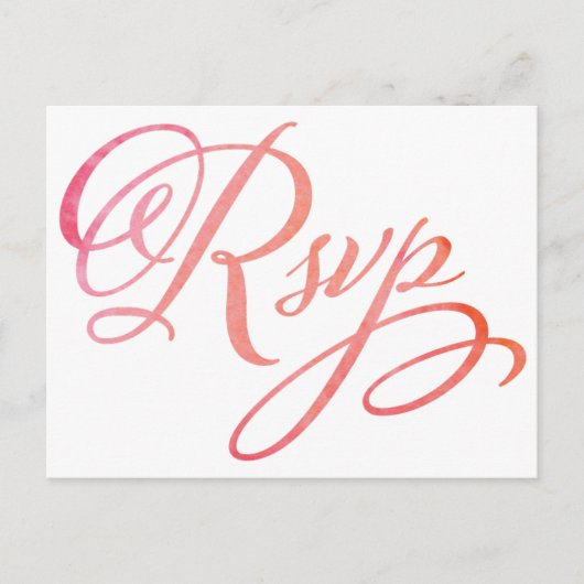 Blushing Peach Waterverf RSVP-Briefkaart Uitnodiging Briefkaart (Voorkant)