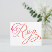 Blushing Peach Waterverf RSVP-Briefkaart Uitnodiging Briefkaart (Staand voorkant)
