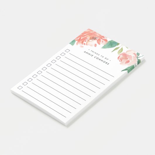 Blushing Peony | Aangepast om lijst te doen Post-it® Notes (Schuin)