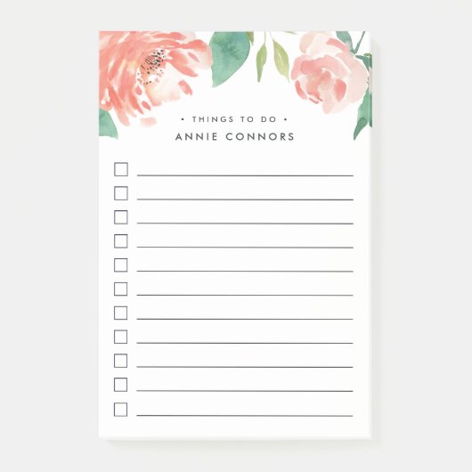 Blushing Peony | Aangepast om lijst te doen Post-it® Notes (Voorkant)