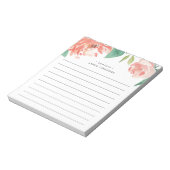 Blushing Peony | Gepersonaliseerde leningen Notitieblok (Linkerzijde)