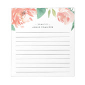 Blushing Peony | Gepersonaliseerde leningen Notitieblok (Voorkant)