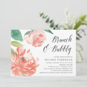 Blushing Peony | Uitnodiging Vrijgezellenfeest Bru (Staand voorkant)