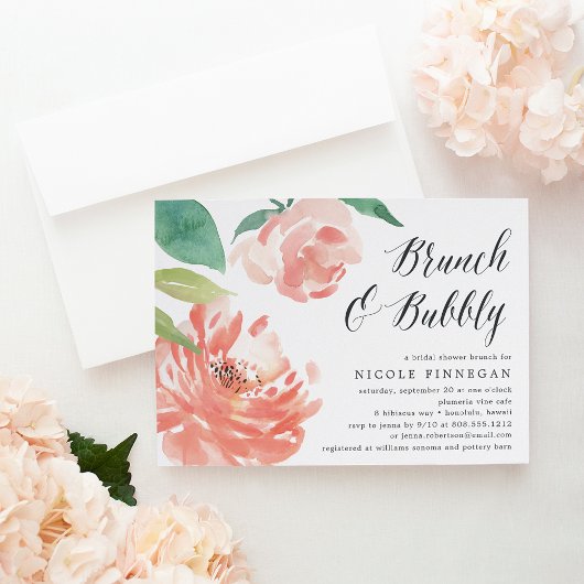 Blushing Peony | Uitnodiging Vrijgezellenfeest Bru