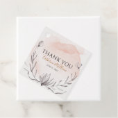 Blushing perzik bloemenkrans Waterverf Bedankjes Labels (In situ)