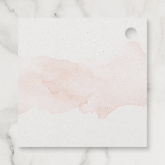 Blushing perzik bloemenkrans Waterverf Bedankjes Labels (Achterkant)