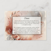 Blushing Petals and Silver Swirls Wedding Informatiekaartje (Voorkant)