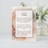 Blushing Petals and Silver Swirls Wedding Informatiekaartje (Staand voorkant)
