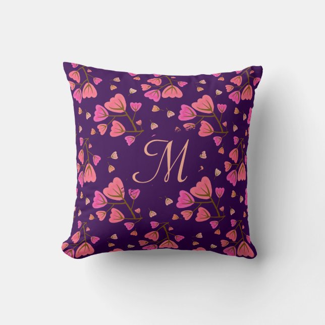 Blushing Petals Floral Throw Pillow Kussen (Voorkant)