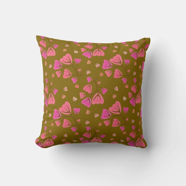 Blushing Petals Floral Throw Pillow Kussen (Voorkant)