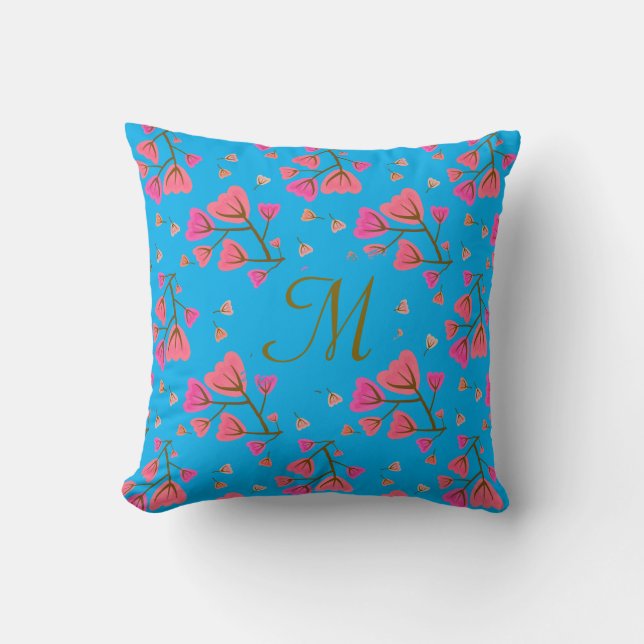 Blushing Petals Floral Throw Pillow Kussen (Voorkant)