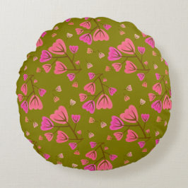 Blushing Petals Round Accent Pillow Rond Kussen
