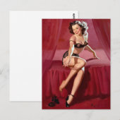 Blushing Pin Up Briefkaart (Voorkant / Achterkant)