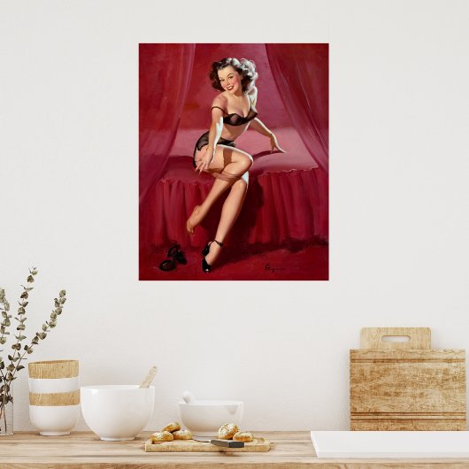 Blushing Pin Up Poster (Keuken)