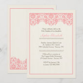 Blushing Pink Baptism Uitnodiging (Voorkant / Achterkant)