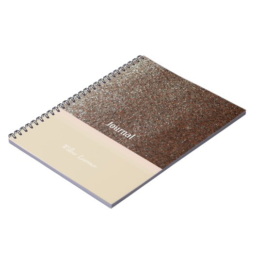 Blushing Pink Faux Glitter Journal Notitieboek (Linkerzijde)