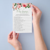Blushing Pink Floral Game die de beste bride kent Flyer (Hand)