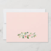 Blushing Pink Floral Gold Lijst Weddenschap Save The Date (Achterkant)