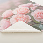 Blushing Pink Rose Field Blanket Sherpa Deken (3/4)