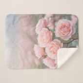 Blushing Pink Rose Field Blanket Sherpa Deken (Voorkant (horizontaal))