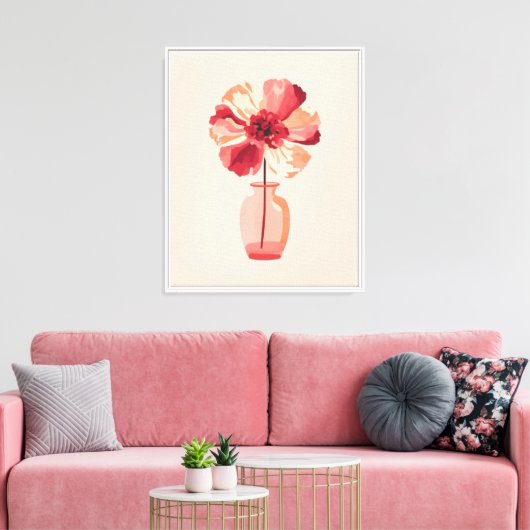 Blushing Radiance Canvas Print (Insitu (Woonkamer))