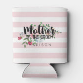 Blushing Roos Bloemen Bruiloft Moeder van de bruid Blikjeskoeler (Achterkant)