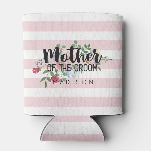 Blushing Roos Bloemen Bruiloft Moeder van de bruid Blikjeskoeler (Achterkant)