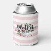 Blushing Roos Bloemen Bruiloft Moeder van de bruid Blikjeskoeler (Blikje Achterkant)