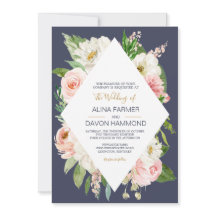 Blushing Roos Blush Pink White Navy Floral Weddens