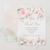 Blushing Roos bruiloft Bedankkaart (Voorkant / Achterkant)