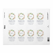 Blushing Roos Navy Blush Bloemen Bruiloft Dank u Etiket (Full Sheet)