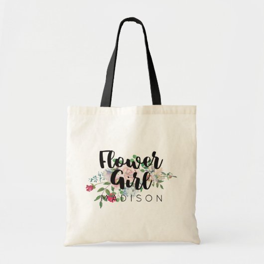 Blushing Roos Waterverf Bruiloft Bloemenmeisje Tote Bag (Voorkant)