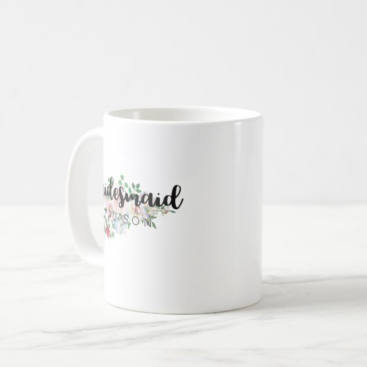 Blushing Roos Waterverf bruiloft bruidsmeisje Koffiemok (Voorkant links)