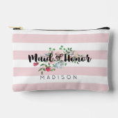 Blushing Roos Waterverf Bruiloft Maid of Honor Etui (Voorkant)