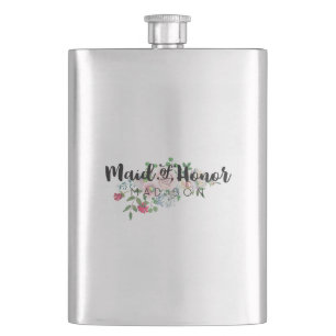 Blushing Roos Waterverf Bruiloft Maid of Honor Flacon