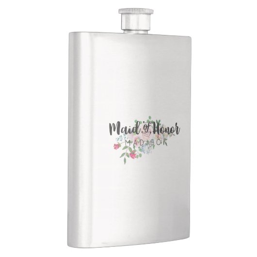 Blushing Roos Waterverf Bruiloft Maid of Honor Flacon (Rechts)