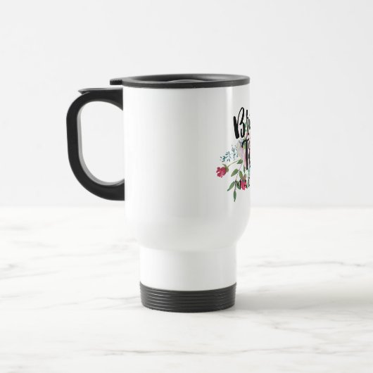 Blushing Roos Waterverf Weddenschap Bride Tribe Reisbeker (Links)