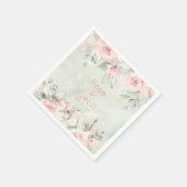 Blushing Roses Wedding Cocktail Napkins Servet (Hoek)