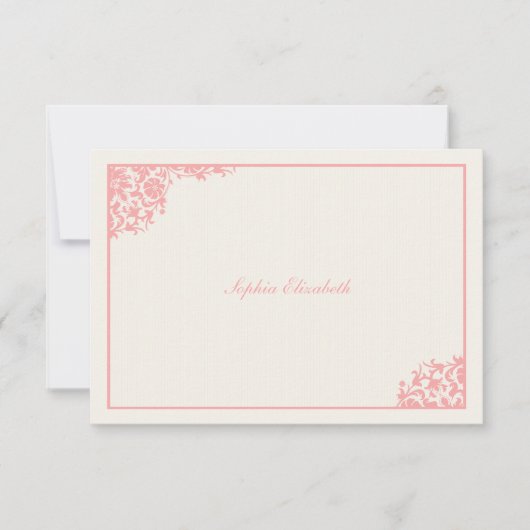 Blushing roze - bedankt - kaart notitiekaartje (Voorkant)