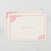 Blushing roze - bedankt - kaart notitiekaartje (Voorkant / Achterkant)