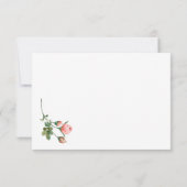 Blushing Roze Floral Bedankkaart (Achterkant)