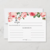 Blushing Roze Floral Wedding Recipcard Notitiekaartje (Voorkant)