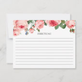 Blushing Roze Floral Wedding Recipcard Notitiekaartje (Achterkant)